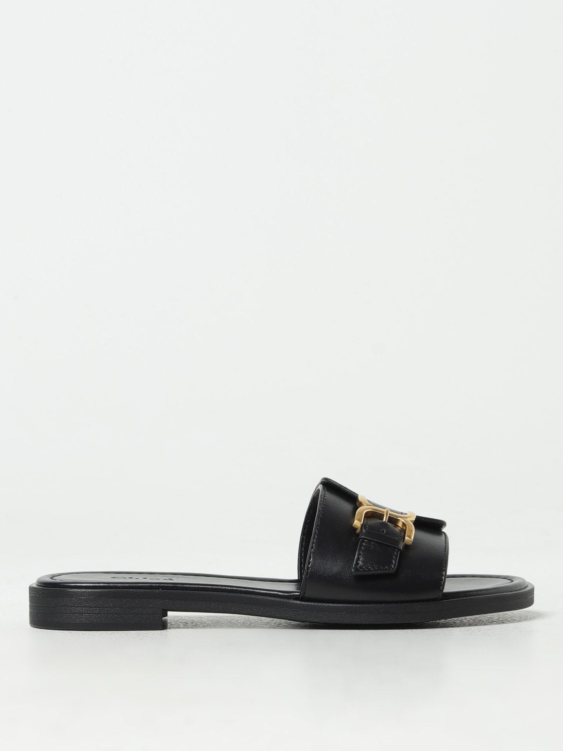 Chloe black flat hot sale sandals