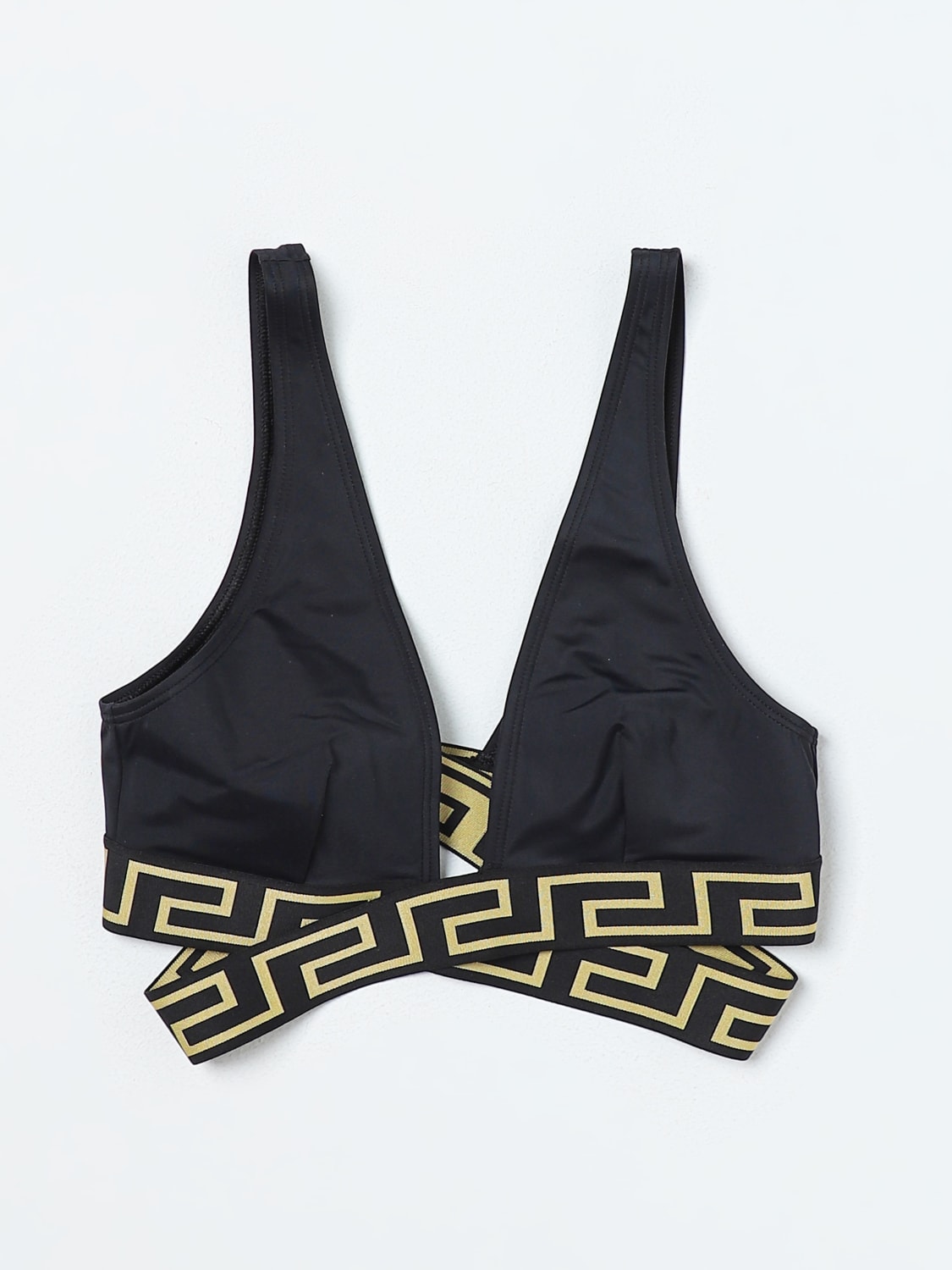 Versace Underwear Black Greca Border Triangle Bikini Top – BlackSkinny