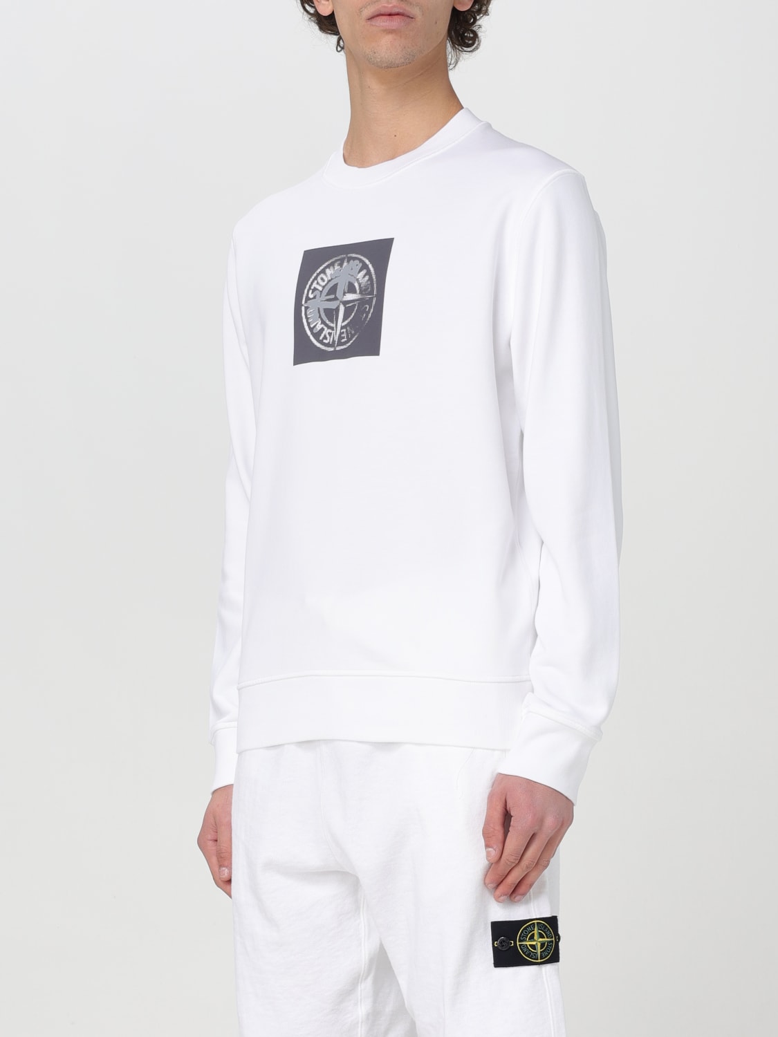 White stone island discount sweatshirt