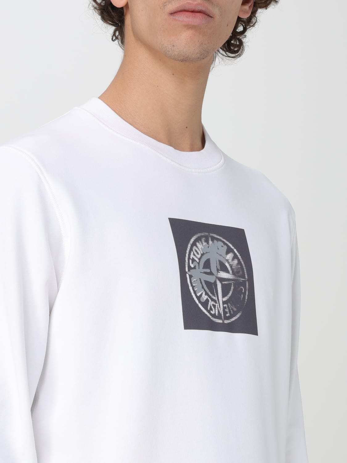 STONE ISLAND sweatshirt for man White Stone Island sweatshirt