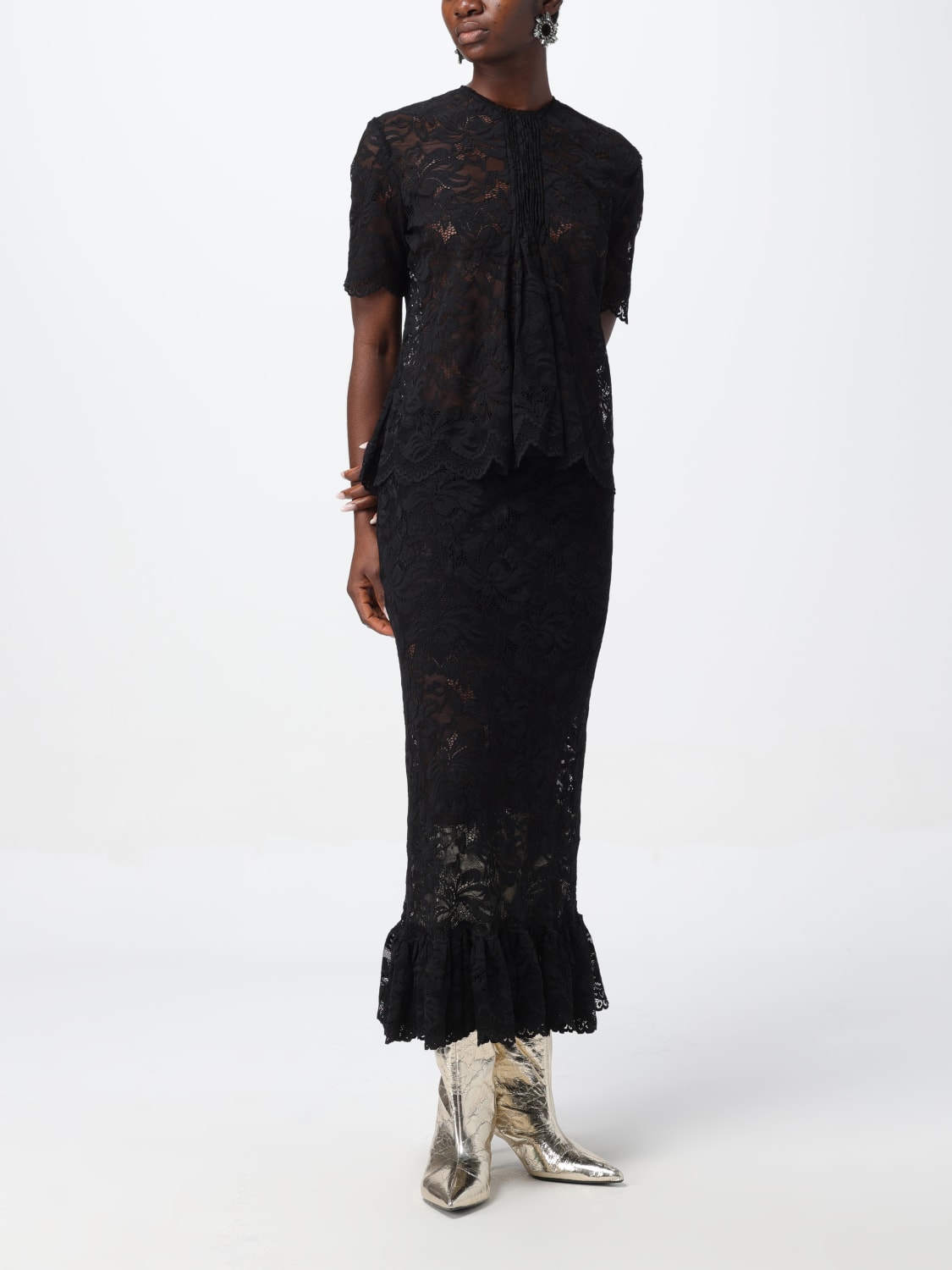 Lace maxi dress in black - Rabanne