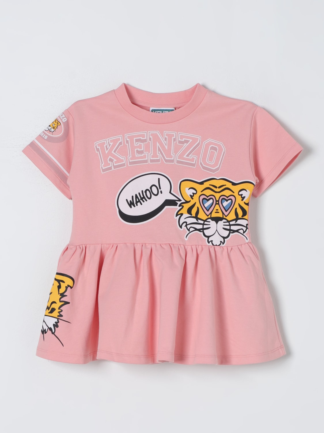 KENZO KIDS Vestito stampato in cotone bambina rosa 