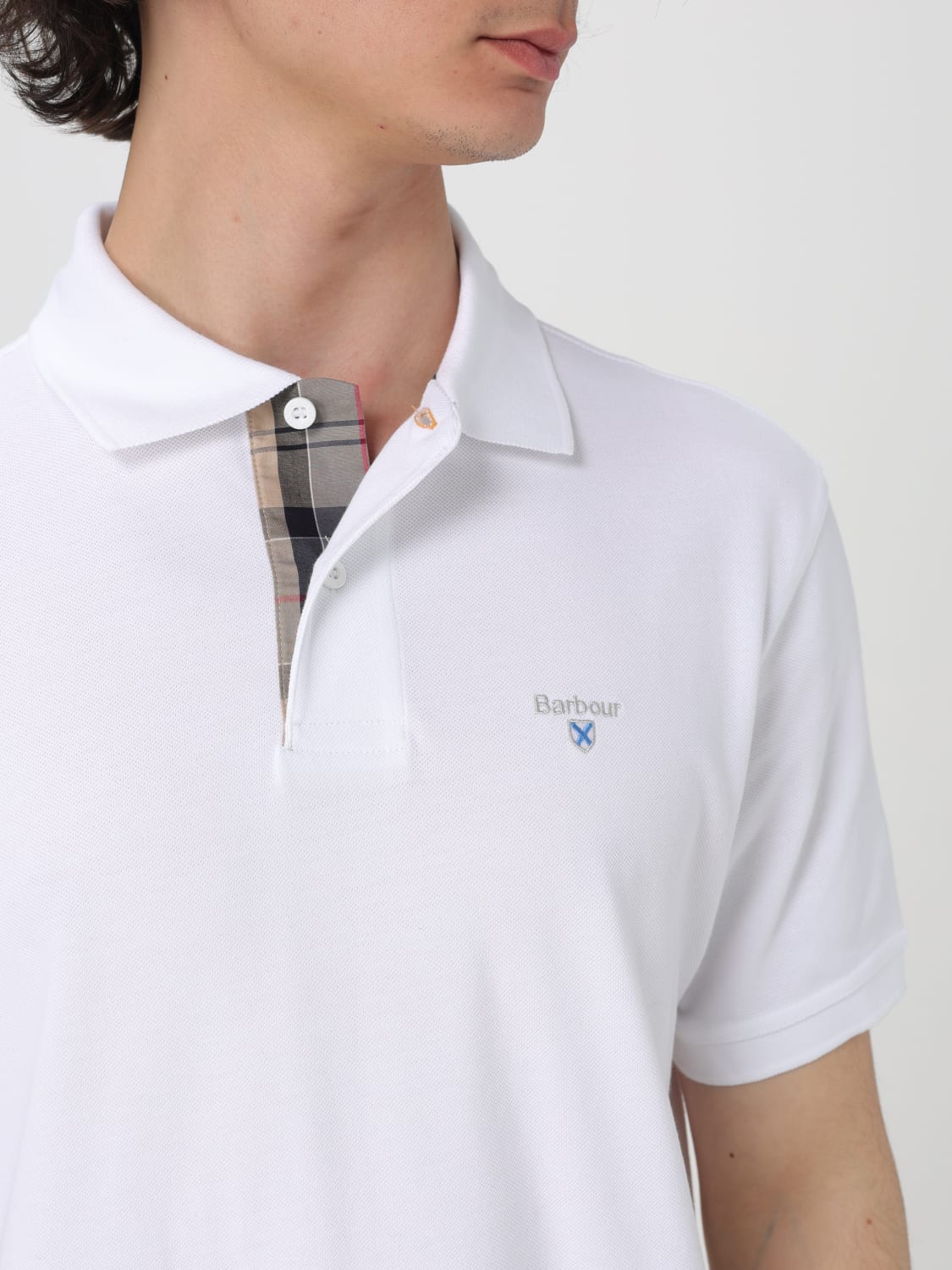 White barbour shop polo shirt