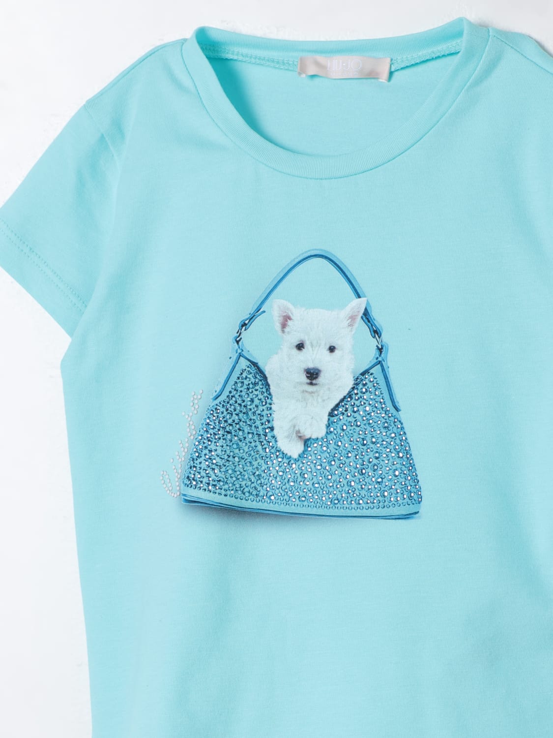 T-shirt lupetto turchese bambina