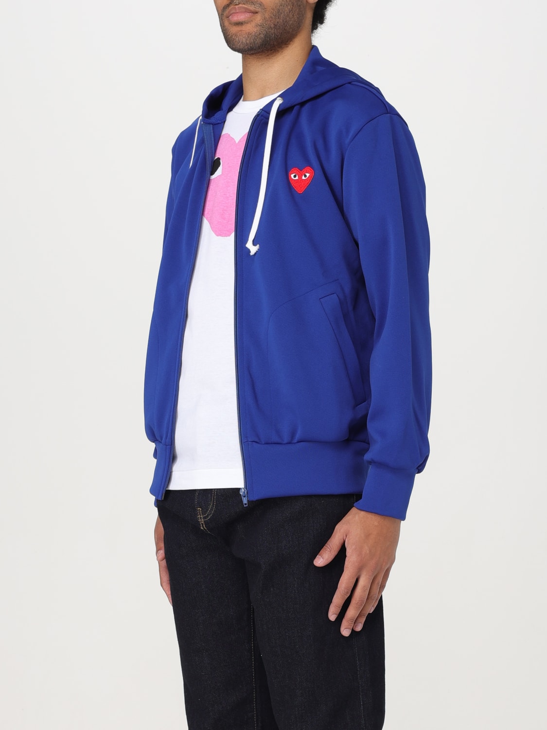 Cdg hoodie hot sale blue