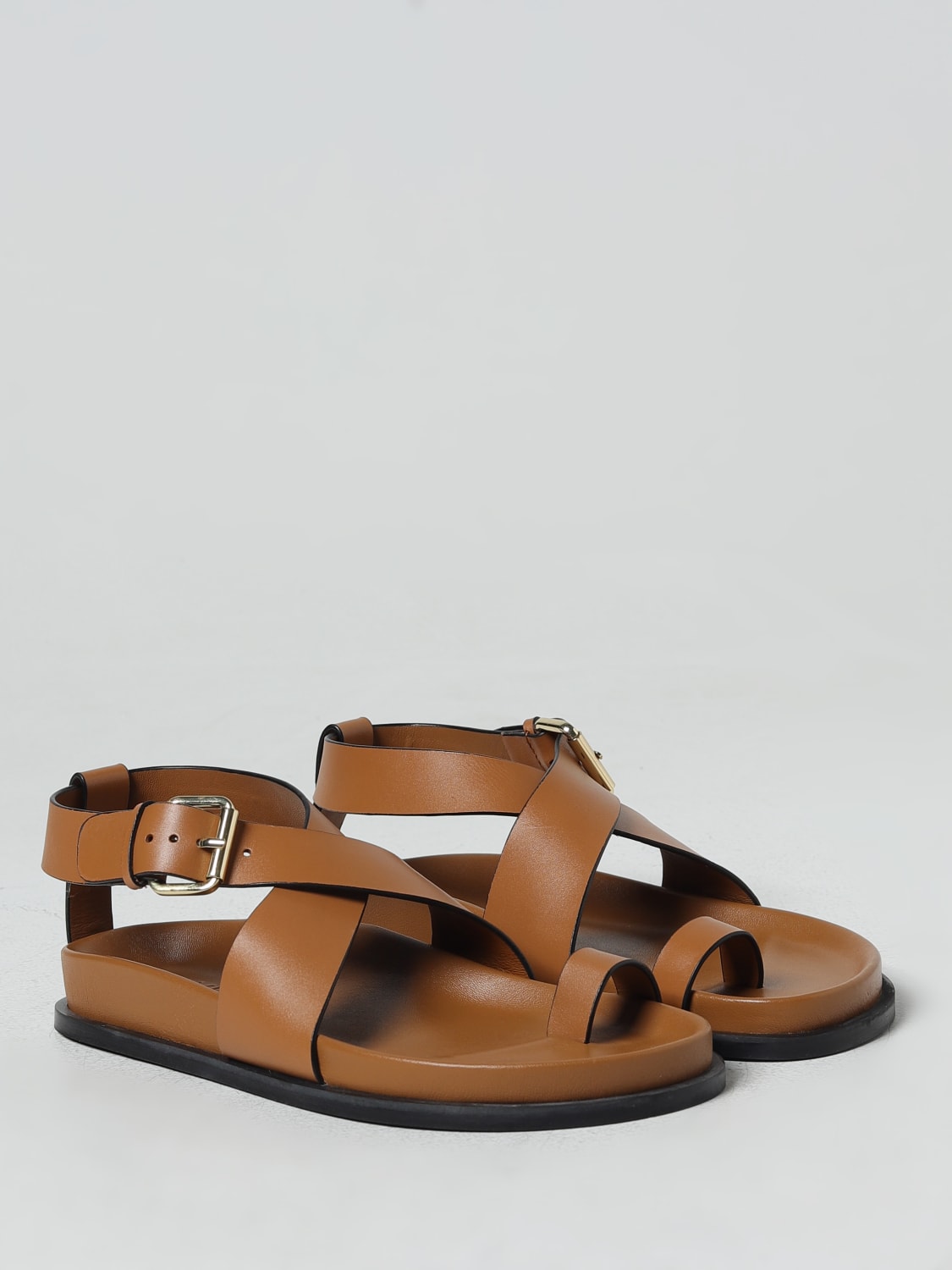 A.EMERY: flat sandals for woman - Brown | A.emery flat sandals