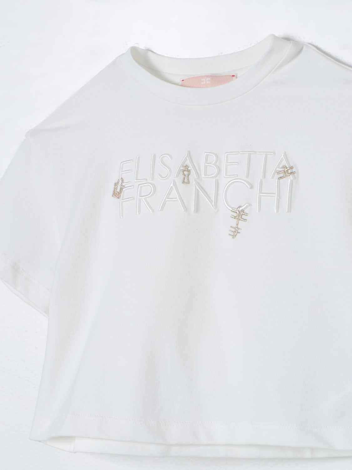 ELISABETTA FRANCHI LA MIA BAMBINA: t-shirt for girl - Yellow Cream  Elisabetta  Franchi La Mia Bambina t-shirt EFTS2010JE006 online at