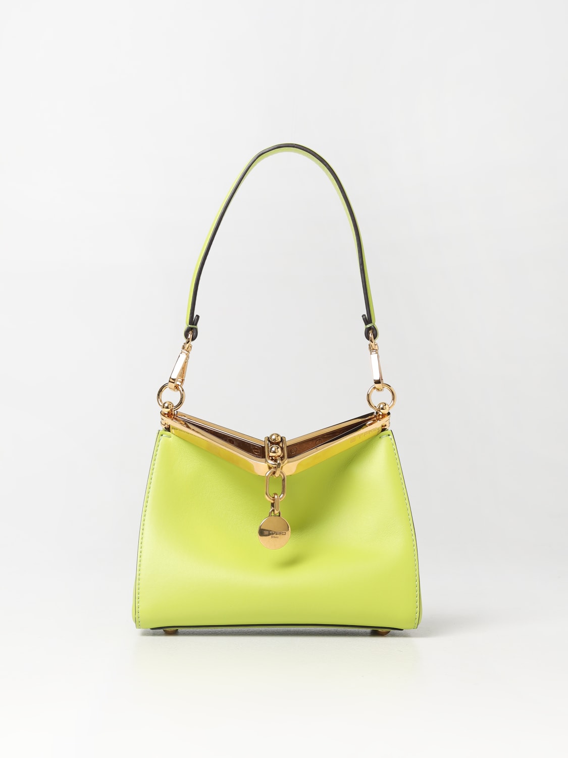ETRO: Vela bag in leather - Green | Etro mini bag 1P0552192 online