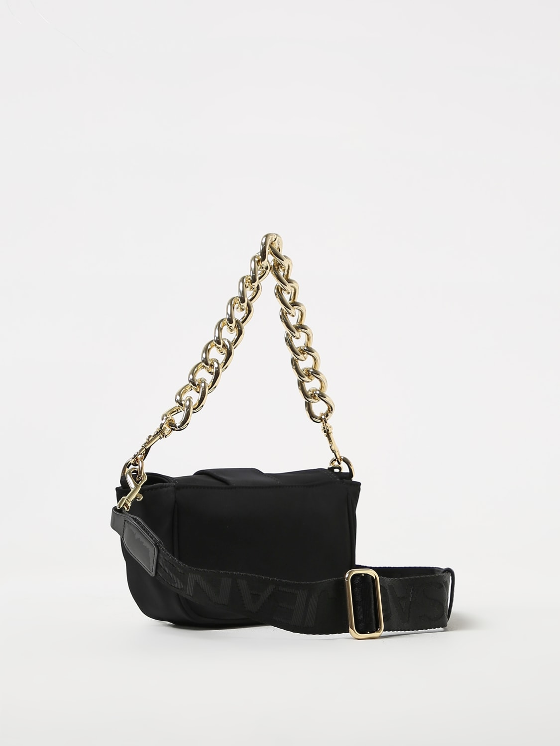 VERSACE JEANS COUTURE: bag in nylon with shoulder strap - Black  Versace  Jeans Couture mini bag 75VA4BFHZS809 online at