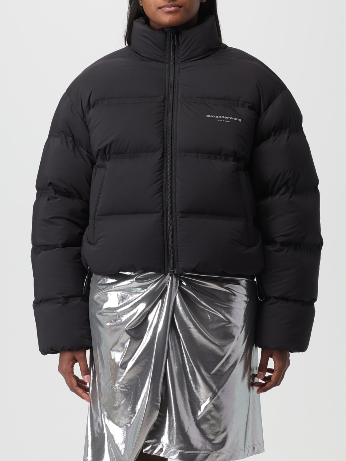 ALEXANDER WANG: down jacket in quilted nylon - Black | Alexander