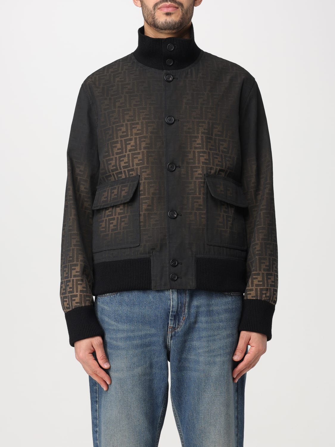 FENDI: jacket for man - Black | Fendi jacket FW1165AQMW online at