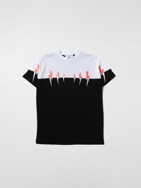 Kids' Neil Barrett: Neil Barrett t-shirt with lightning print