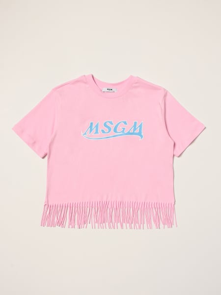MSGM girl cropped t-shirt with logo