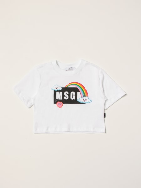 MSGM girl cotton t-shirt with logo