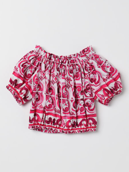 Kids' Dolce & Gabbana: Dolce & Gabbana top in cotton with majolica print