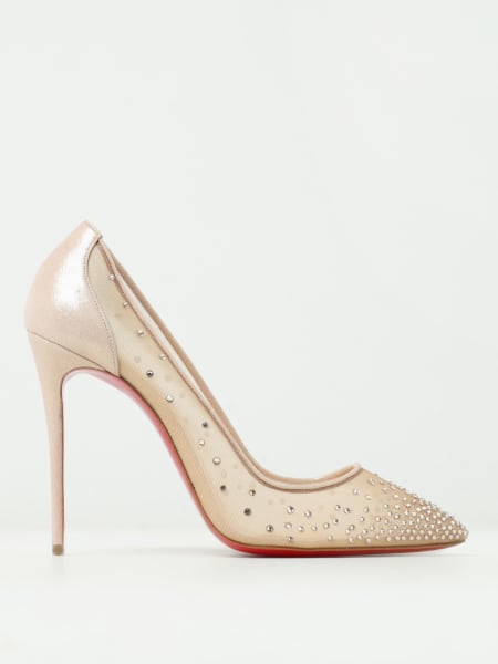 Christian Louboutin Follies Strass pumps in mesh and suede with rhinestones