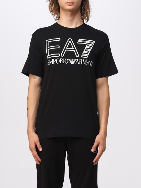 Ea7 uomo: T-shirt EA7 in cotone con logo stampato