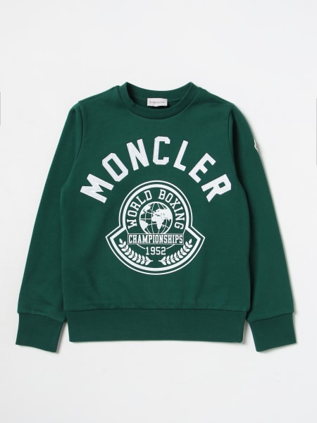 MONCLER sweatshirt in cotton Green Moncler sweater