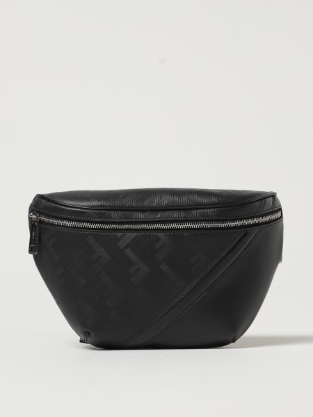 Fendi Diagonal belt bag in leather with embossed FF pattern
