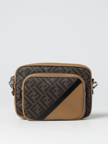 Fendi Case Duo Diagonal bag in coated cotton and leather