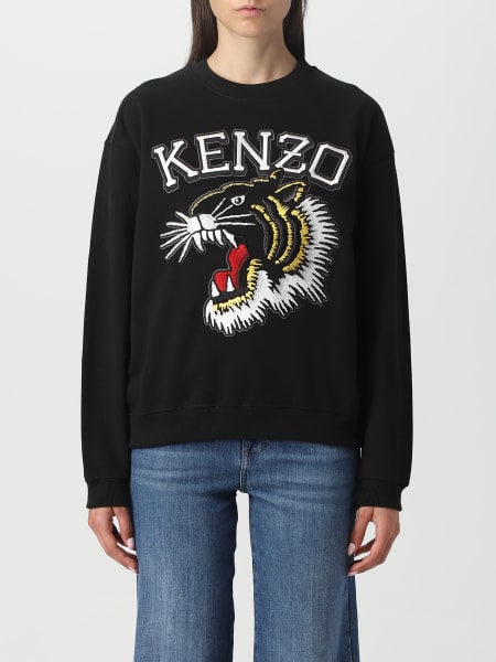 Felpa Kenzo: Felpa Tiger Varsity Jungle Kenzo in cotone con ricamo