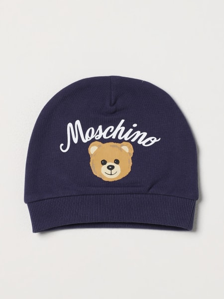 Cappello Moschino Baby in cotone con logo stampato
