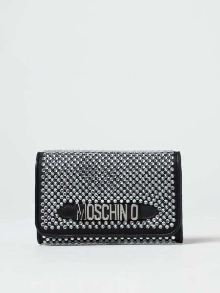 Borsa Moschino: Borsa wallet Moschino Couture in nylon con strass e logo