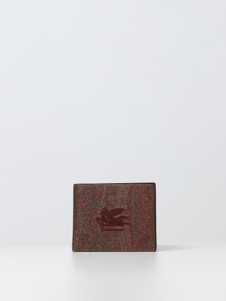 Men's Etro: Etro wallet in coated cotton with logo