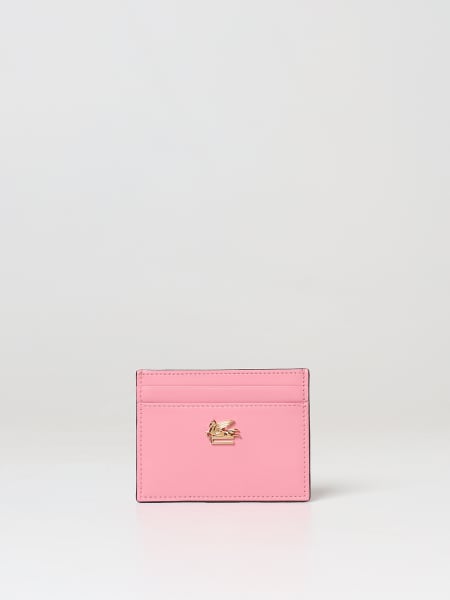 Etro credit card holder in leather with Pegasus