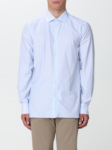 Zegna shirt in cotton with checked pattern