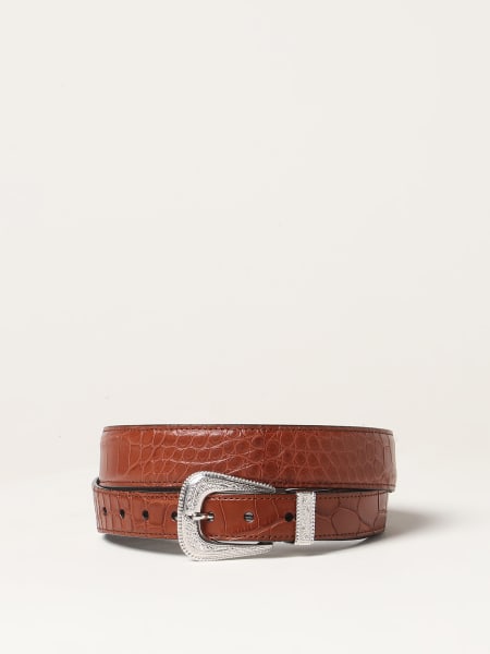 Men's Brunello Cucinelli: Brunello Cucinelli belt in crocodile-print leather