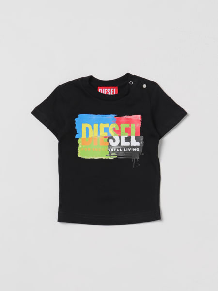 T-shirt Diesel con stampa logo multicolor