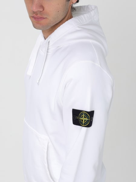 Stone island store white zip hoodie