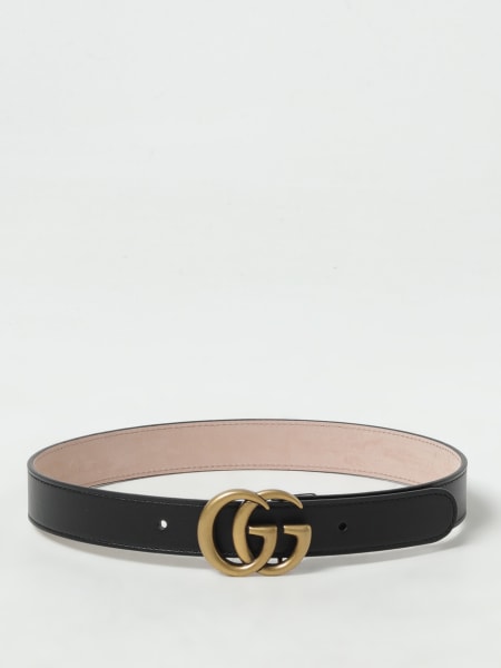 Gucci leather belt with GG monogram buckle