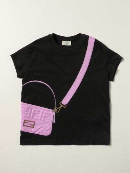 Kids' Fendi: Fendi cotton T-shirt with Baguette Fendi print