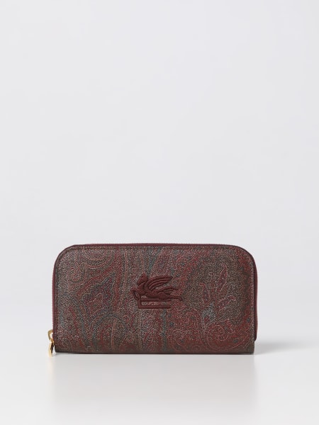 Etro wallet in coated cotton with embroidered logo
