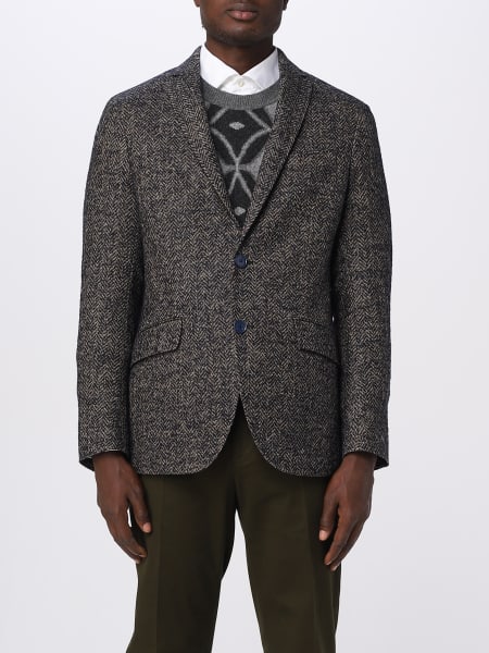 Men's Etro: Etro blazer in wool blend with herringbone pattern