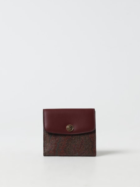 Etro wallet in coated cotton and leather with logo