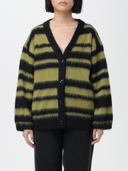 Amish donna: Cardigan Amish in Mohair a righe