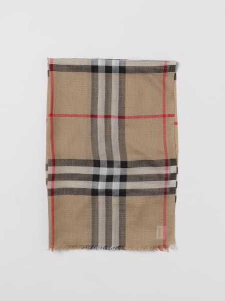 Burberry: Burberry scarf in check wool and silk