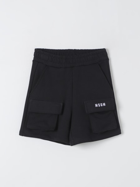 MSGM Kids graphic-print cotton shorts - Neutrals