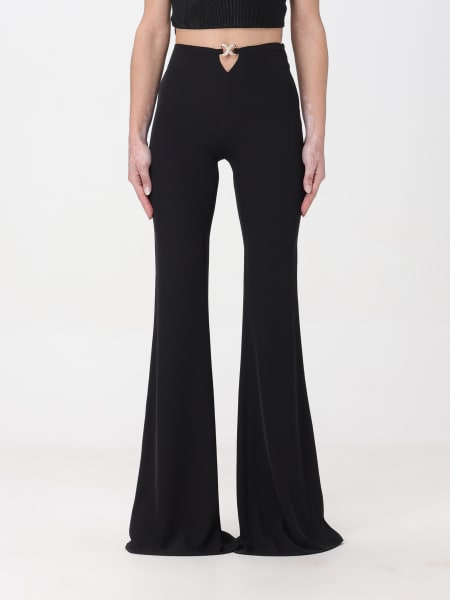 Women's Simona Corsellini P19CMPA024 High Waisted Trousers in Black - WOMAN  from Piajeh UK