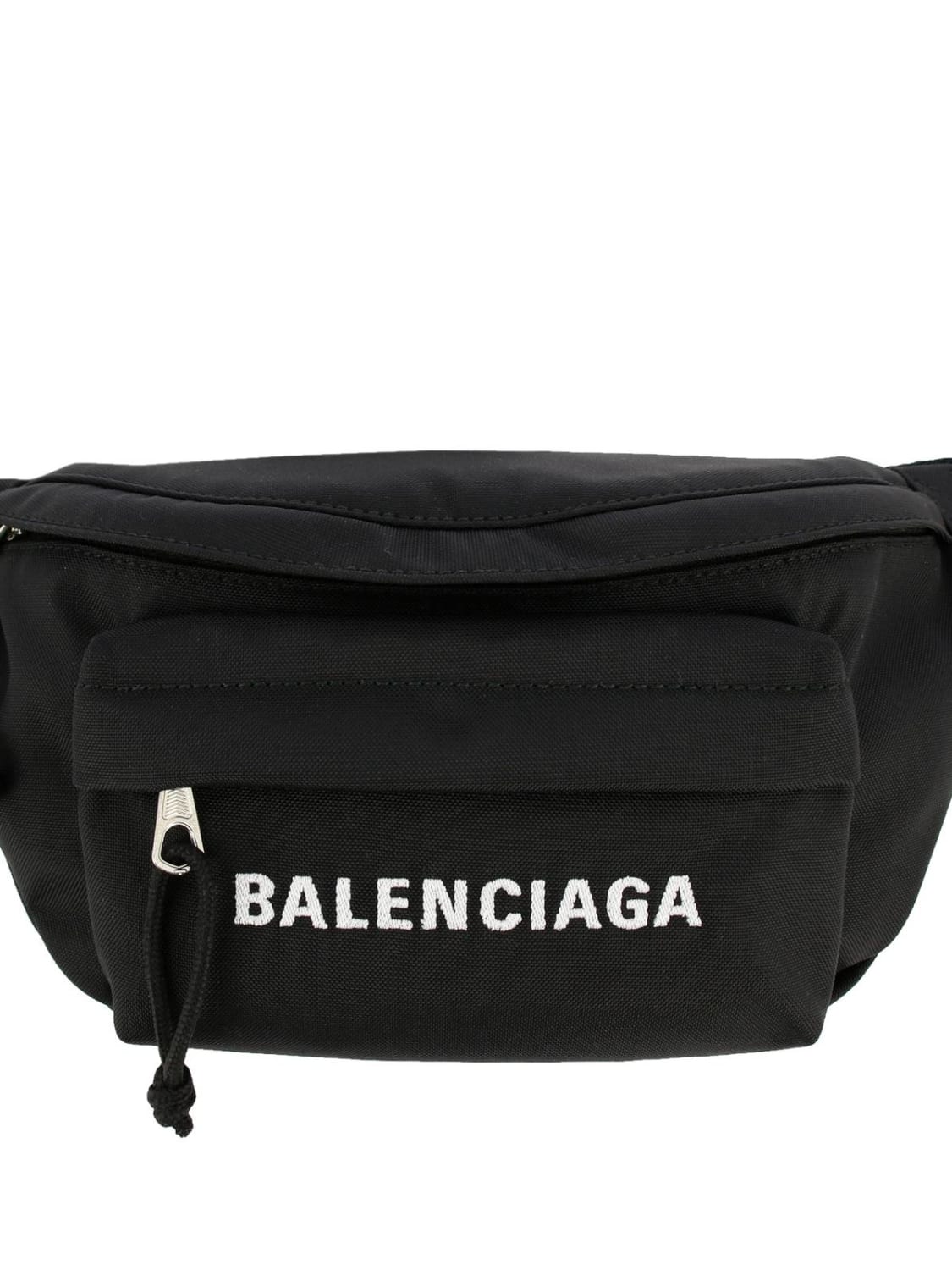 BALENCIAGA: Wheel belt bag in nylon with logo - Black | BALENCIAGA belt ...