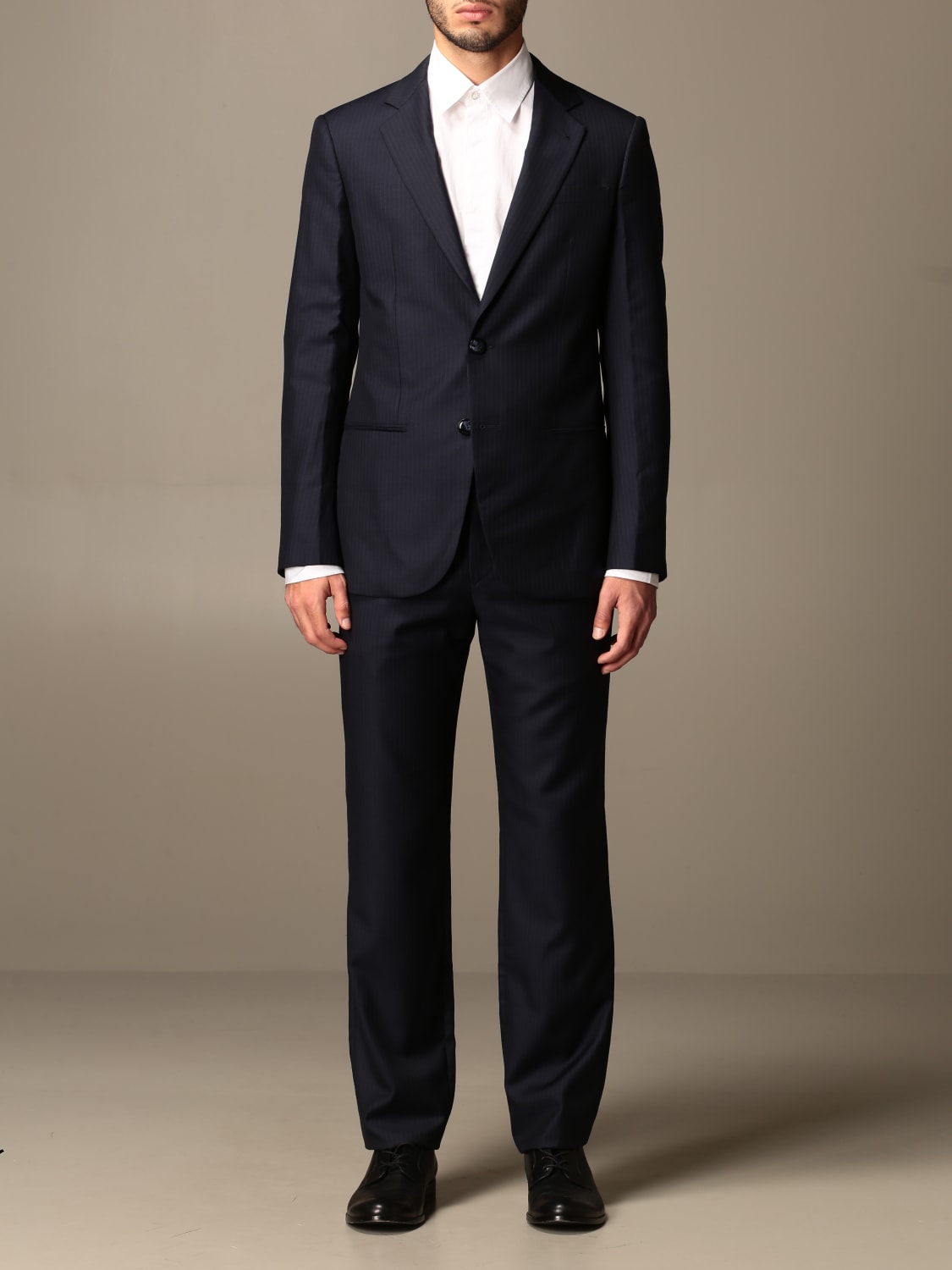 GIORGIO ARMANI Outlet Soho slim suit in virgin wool Blue