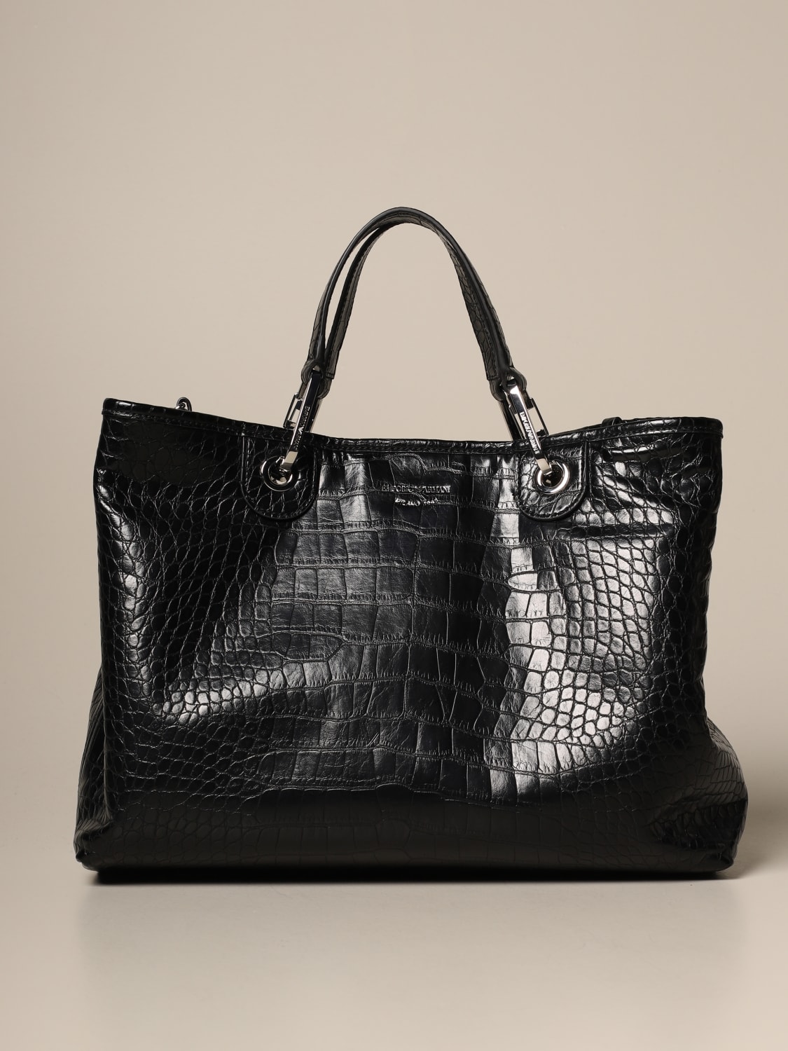 EMPORIO ARMANI bag in synthetic leather with crocodile effect