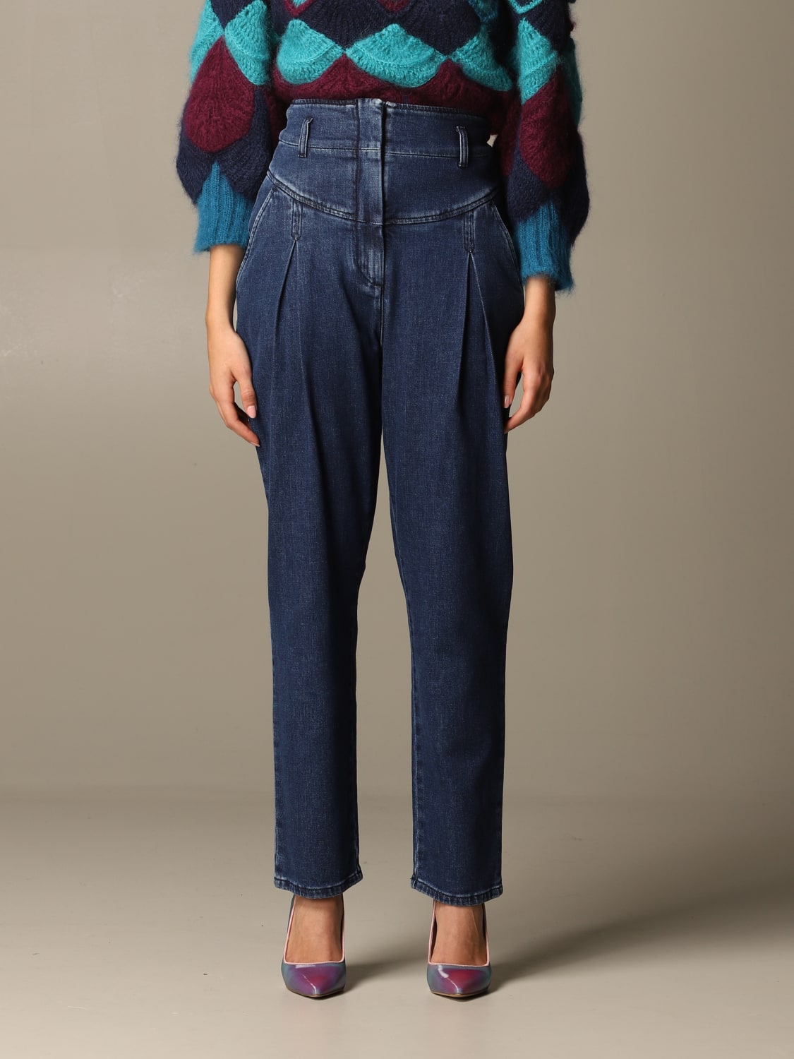 Alberta Ferretti high-waisted carrot jeans
