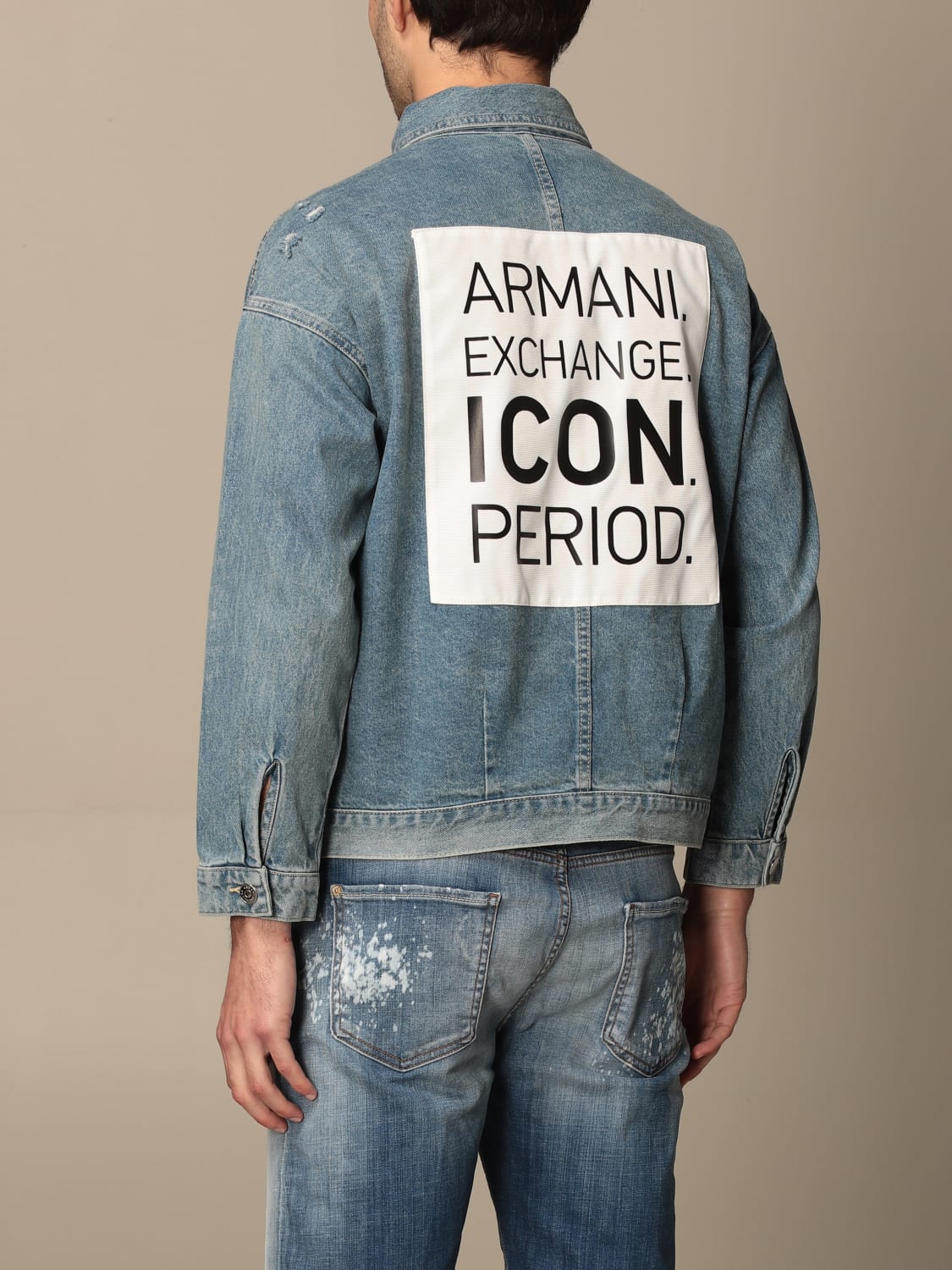 ARMANI EXCHANGE denim jacket with back logo Denim ARMANI