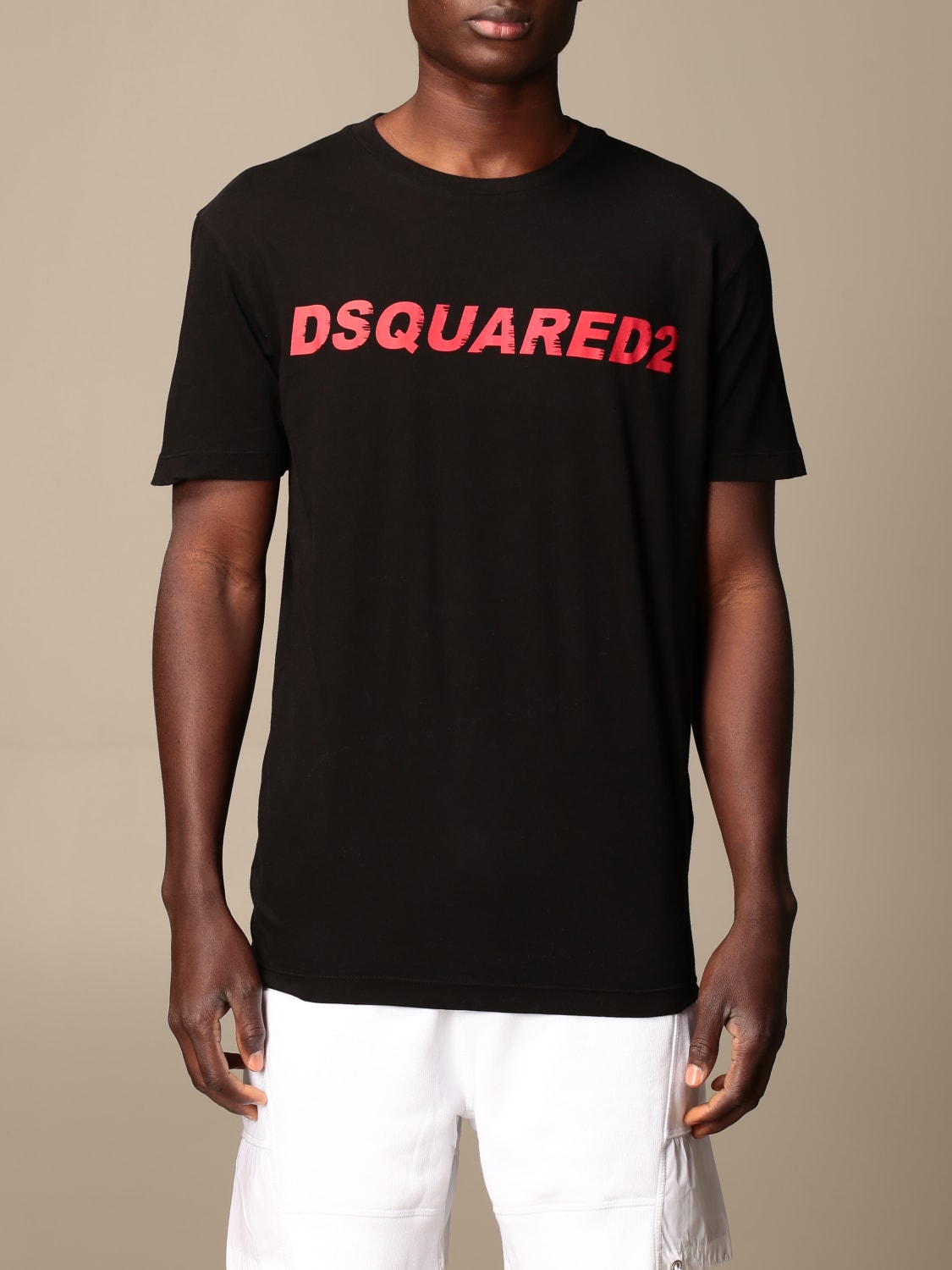 DSQUARED2: basic t-shirt with logo - Black | Dsquared2 t-shirt