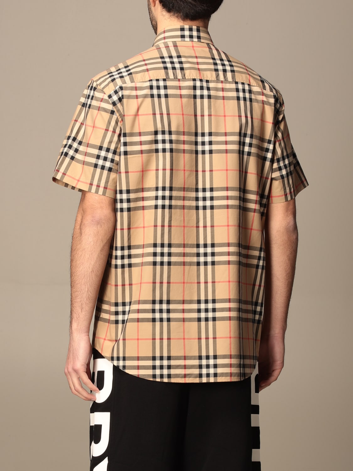 Burberry Beige Check Caxton Short Sleeve Shirt
