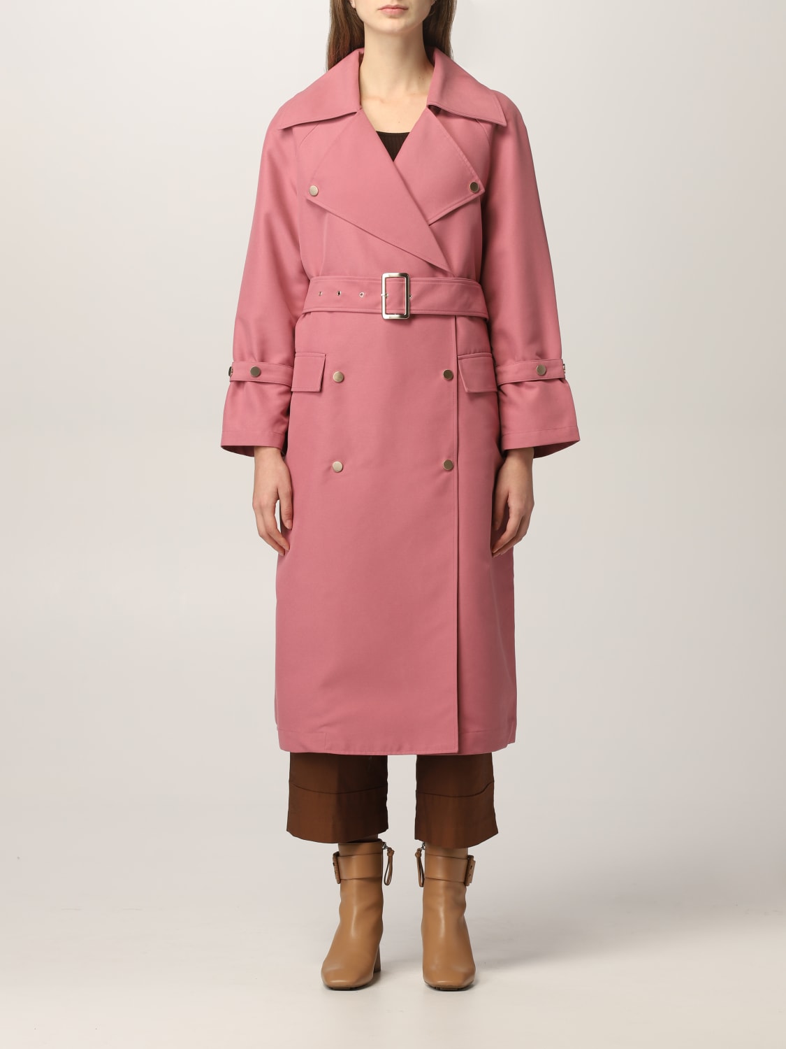 ARMANI EXCHANGE trench coat in cotton gabardine Pink ARMANI